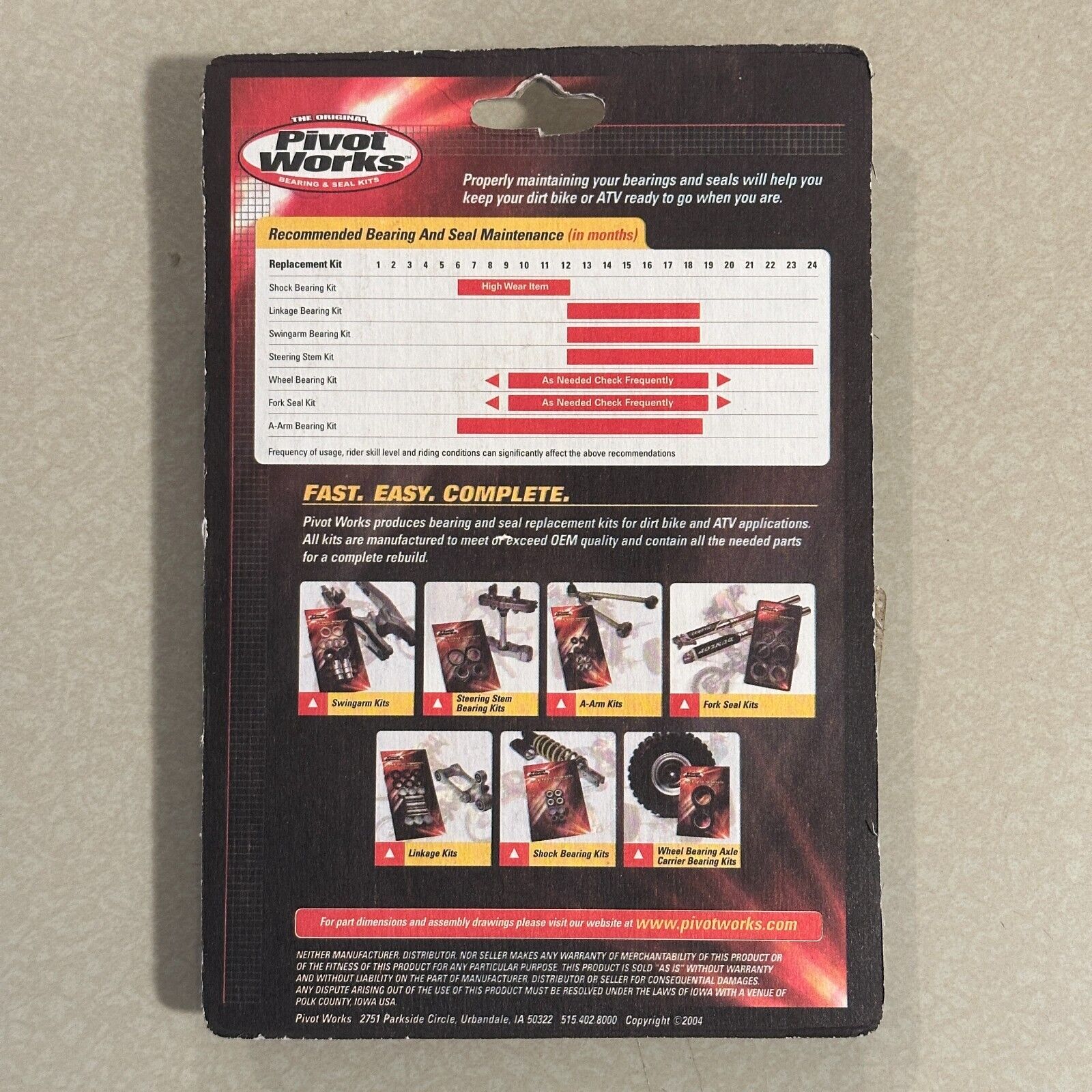 Pivot Works Front Wheel Bearing Kit - Honda TRX400X (2009-2014) | PWRWK-H10-420