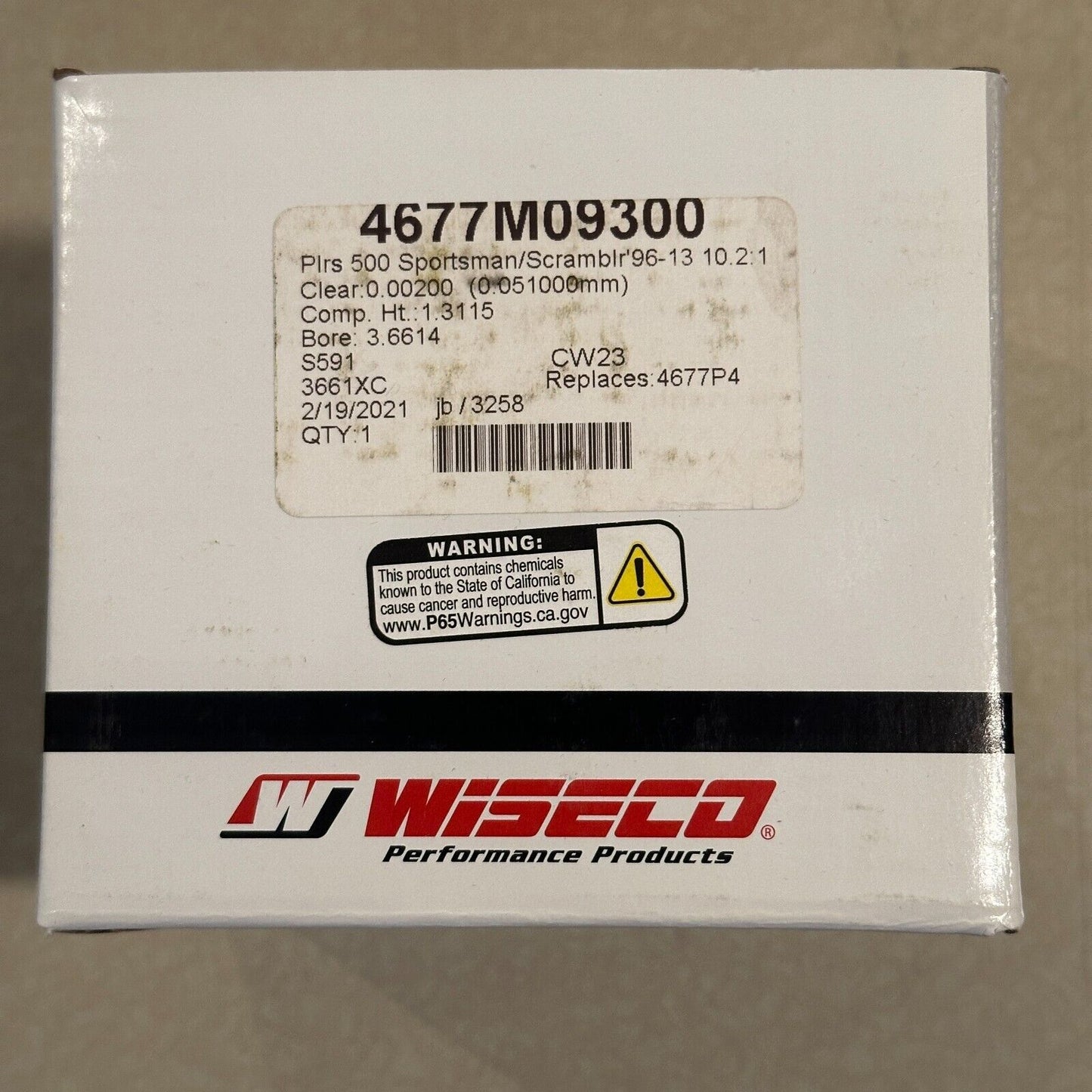 Wiseco Forged Piston Kit 93.00mm (+1.00mm Oversize) 10.2:1 CR  4677M09300